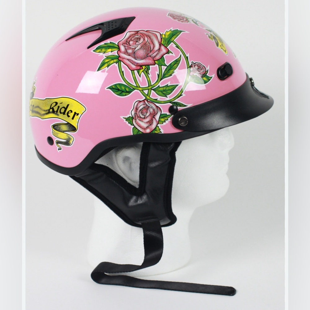 DOT pink shorty LADY RIDER motorcycle helmet half helmet